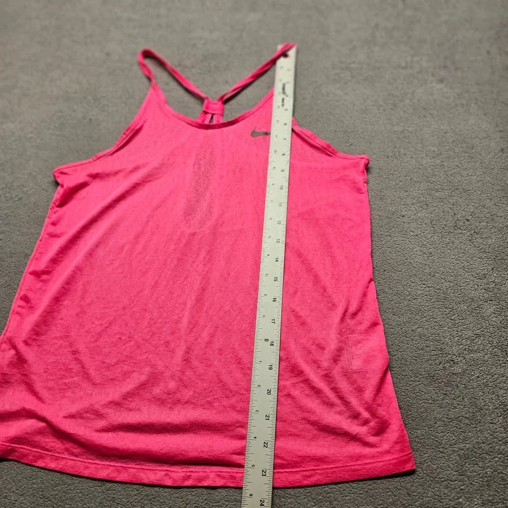 Nike Womens Dri-FIT Pink Heathered Racerback Training Tank Top 719865-639 Size S